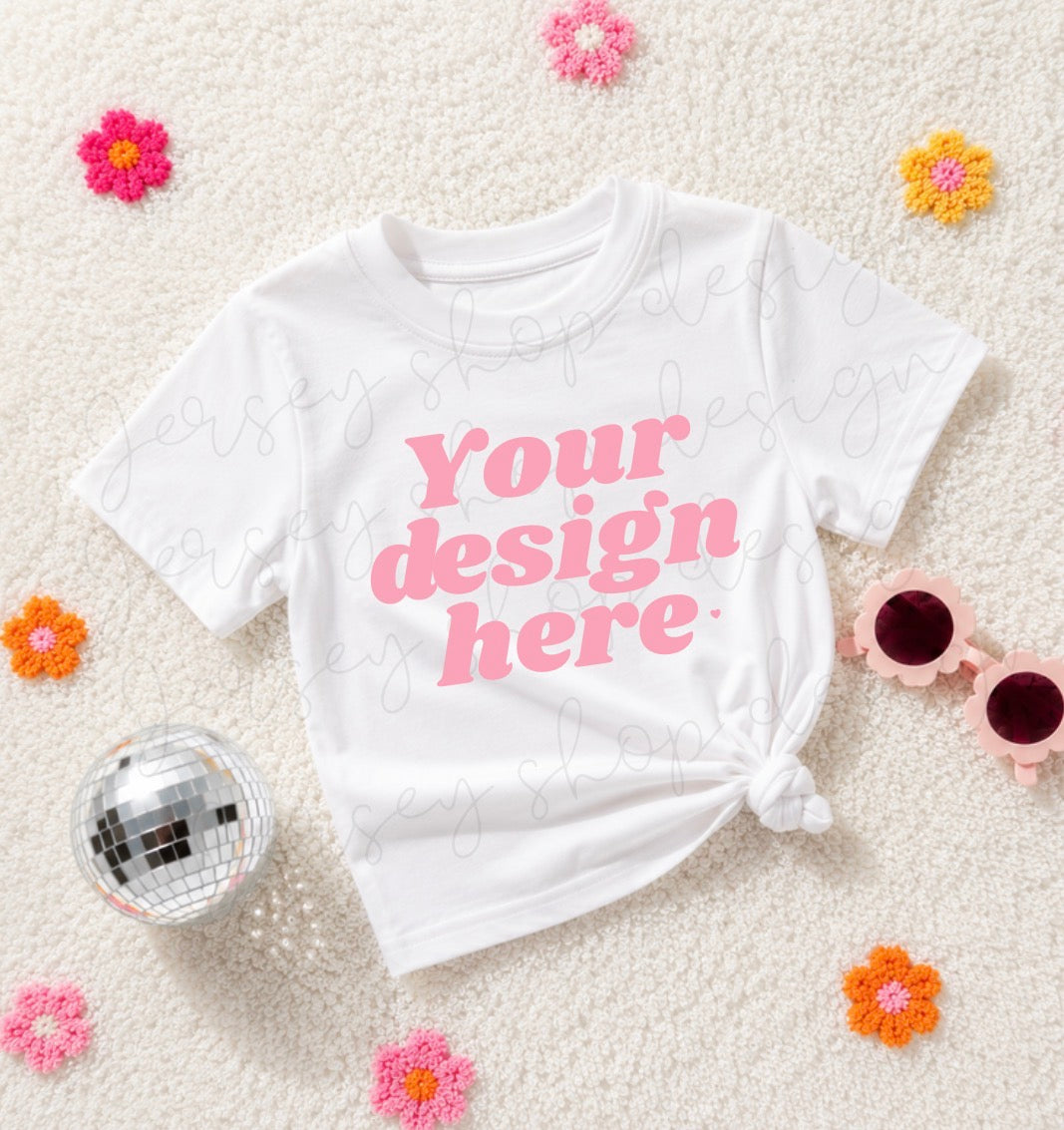 White floral Blank Shirt Mockup (downloads only)