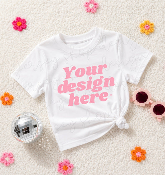 White floral Blank Shirt Mockup (downloads only)